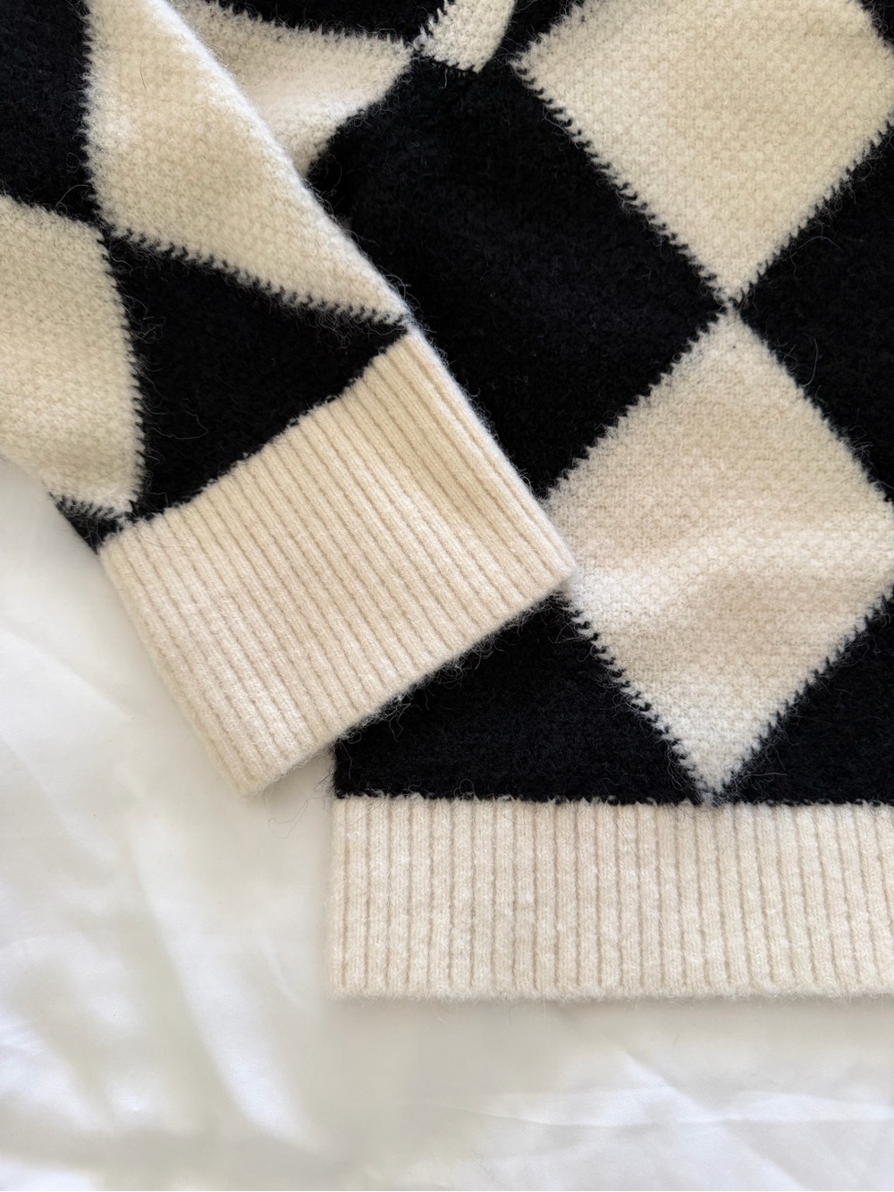 & Other Stories Checkered Jacquard Wool/Alpaca Blend Knit Sweater Size Medium - Picture 10 of 14